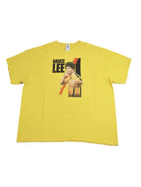 Vintage Bruce Lee Movie Show Actor Yellow Shirt Size 2X-Large